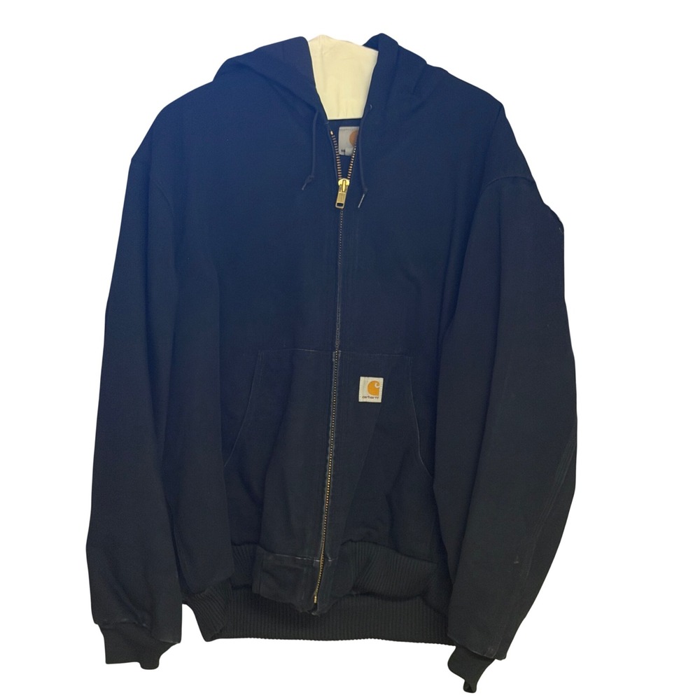 Carhartt J140BLK Quilted Flannel Firm Duck Active Jacket Black 2XL Made USA
